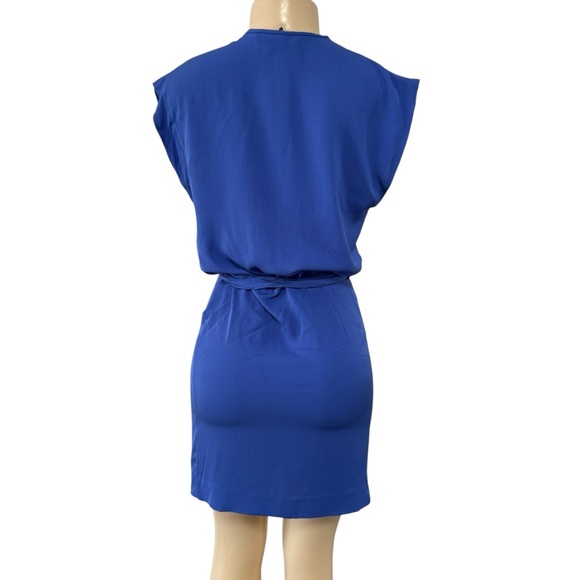 DVF Diane Von Furstenberg REARA Sleeveless Silk‎ Mini Dress Olympic Blue Size 0 - Picture 8 of 15